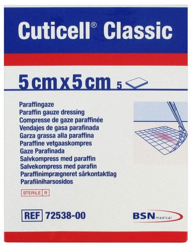 Essity Cuticell Classic 5 Paraffin Gauze Dressings 5cm x 5cm