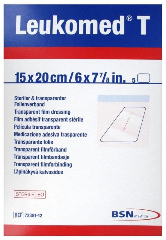 Essity Leukomed T 5 Sterile Transparent Adhesive Films 15 x 20cm