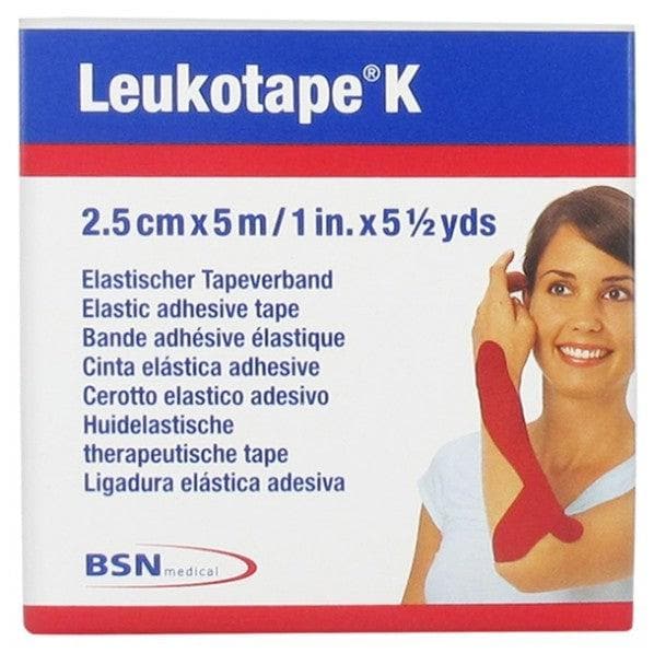 Essity Leukotape K Elastic Adhesive Tape 2,5cm x 5m Colour: Red