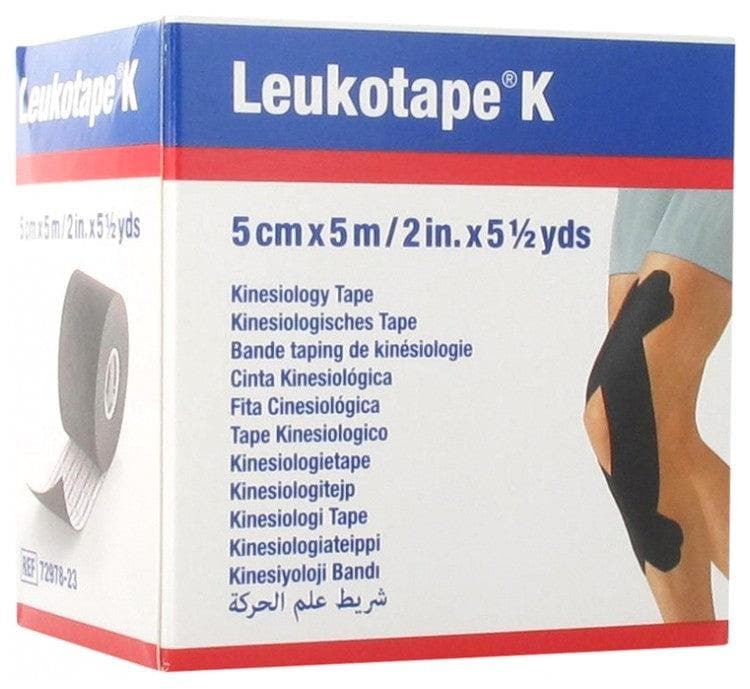 Essity Leukotape K Taping Kinesiology Tape 5cm x 5m Colour: Black