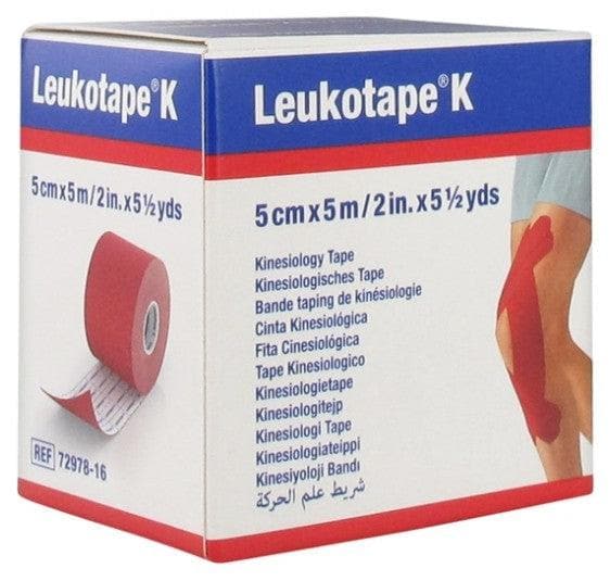 Essity Leukotape K Taping Kinesiology Tape 5cm x 5m Colour: Red