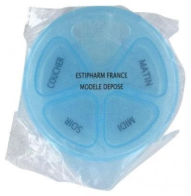 Estipharm - Round Daily Pillbox - Colour: Blue