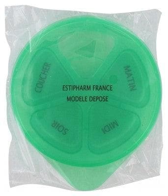 Estipharm - Round Daily Pillbox - Colour: Green