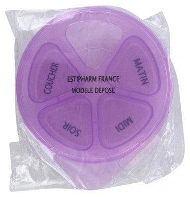 Estipharm - Round Daily Pillbox - Colour: Purple