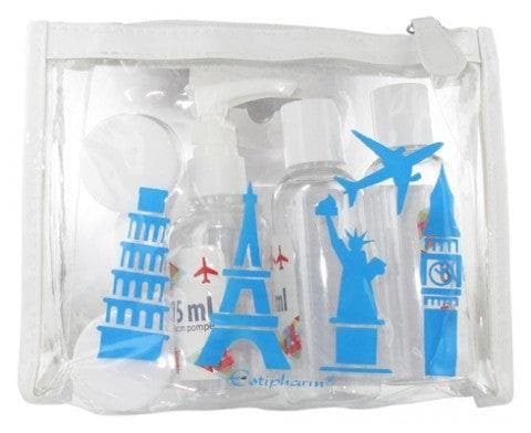 Estipharm Travel Bottles Kit Colour: Transparent with Blue patterns