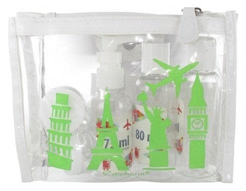 Estipharm Travel Bottles Kit Colour: Transparent with Green patterns