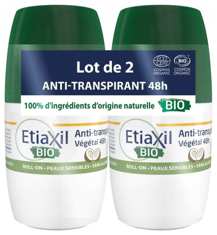 Etiaxil Botanical Anti-Perspirant Deodorant 48h Roll-On Organic 2 x 50ml