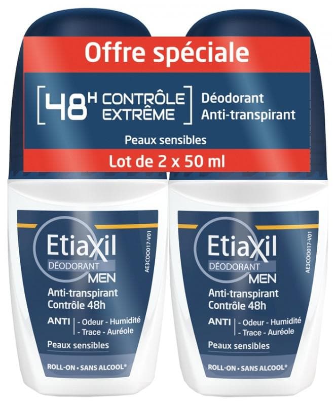 Etiaxil Deodorant Men Anti-Perspirant Control 48H Roll-On 2 x 50ml