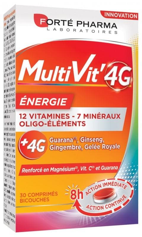 Forté Pharma MultiVit' 4G Energy 30 Bi-Layers Tablets