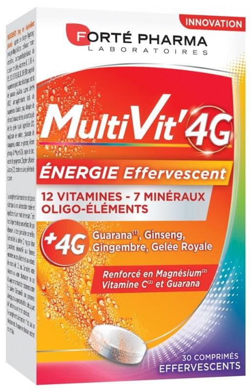 Forté Pharma MultiVit'4G Energy 30 Effervescent Tablets