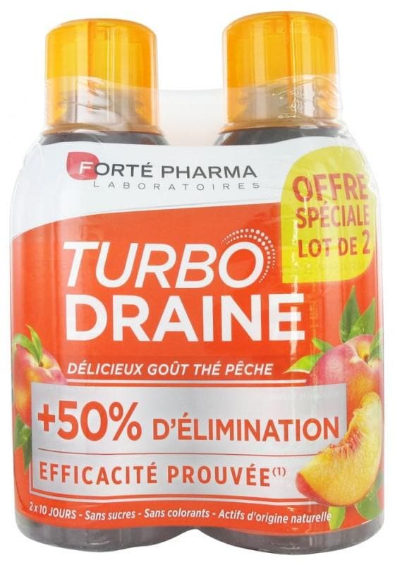 Forté Pharma TurboDrain Slimmer 2 x 500ml Taste: Green Tea/Peach