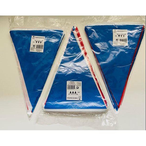 France Pennant Garland (Bunting) 10 meters Red, White and Blue 3 Pack