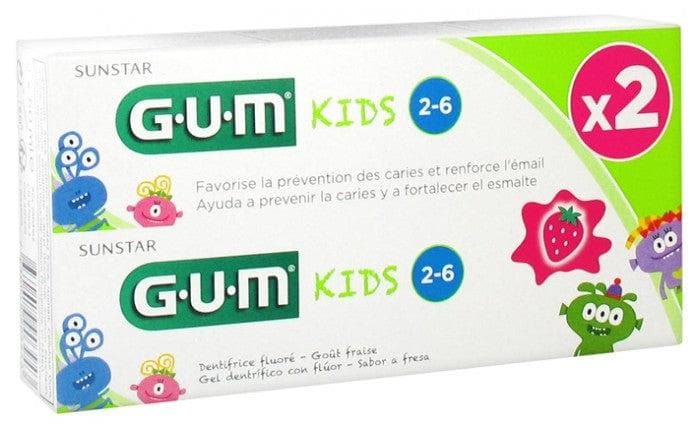 GUM Kids Fluoride Toothpaste 2-6 Years 2 x 50 ml Batch