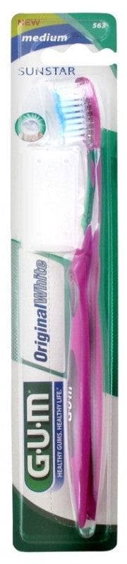 GUM Original White Toothbrush Medium 563 Colour: Pink