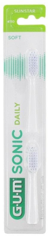 GUM Sonic Daily 2 Soft Toothbrush Heads 4110 Colour: White