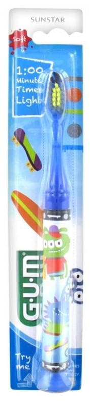 GUM Sunstar Timer Light Toothbrush 7 Years Old and + Colour: Blue