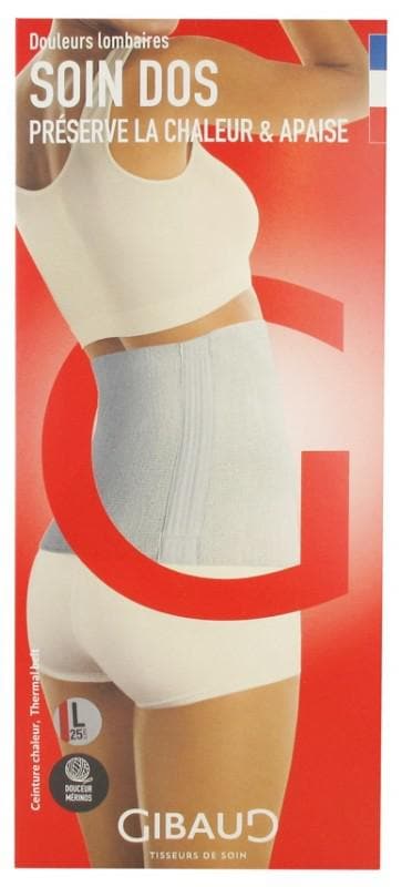 Gibaud Soin Dos Thermal Belt Grey Red Ribbon Height 25cm Size: Size L