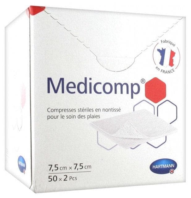 Hartmann Medicomp Non-Woven Sterile Compresses 7.5 x 7.5cm 50 x 2 Pcs