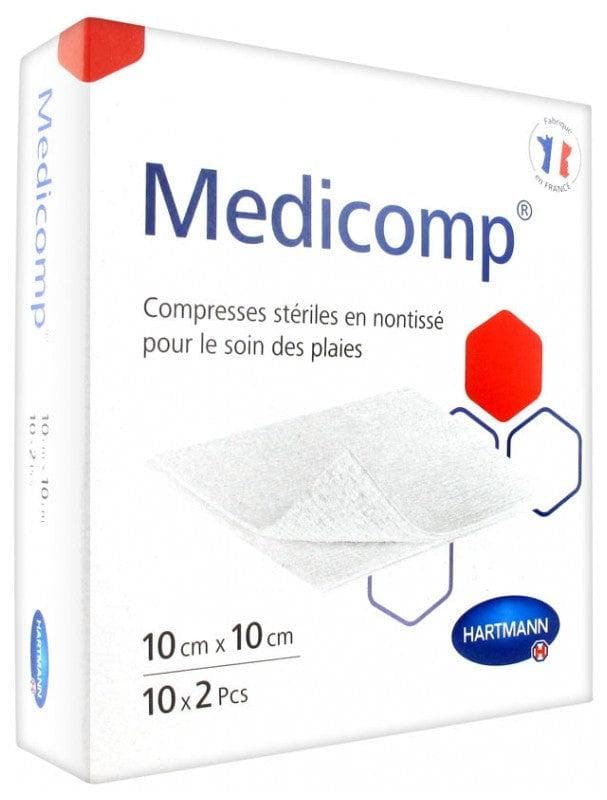 Hartmann Medicomp S 40 Non-Woven Sterile Compresses 10 x 10cm 10 x 2 Pcs