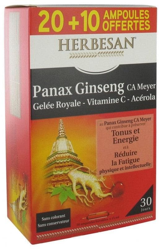 Herbesan Meyer Panax Ginseng Royal Jelly Vitamin C Acerola 20 Phials + 10 Free