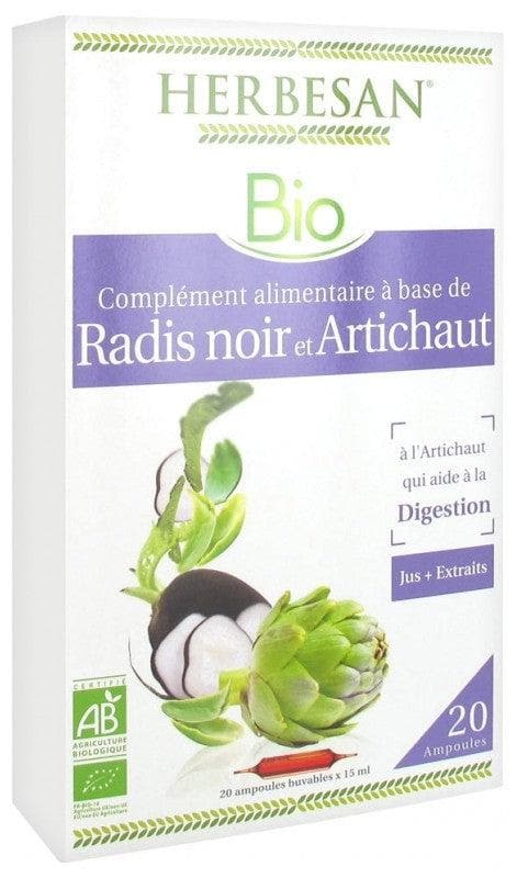 Herbesan Organic Black Radish Artichoke Digestion 20 Phials of 15ml