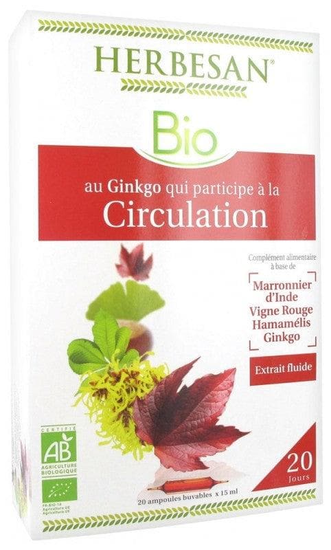 Herbesan Organic Circulation Ginkgo Complex 20 Phials of 15ml