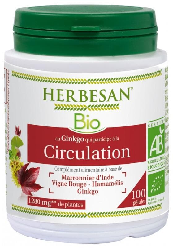 Herbesan Organic Ginkgo Complex Blood Circulation 100 Capsules