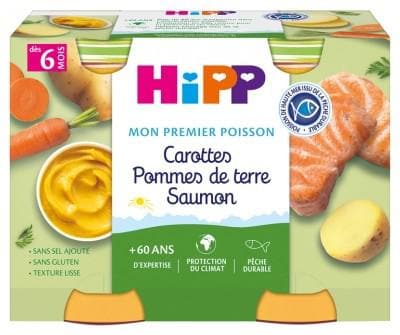 HiPP - Carrots Potatoes Salmon From 6 Months 2 Pots