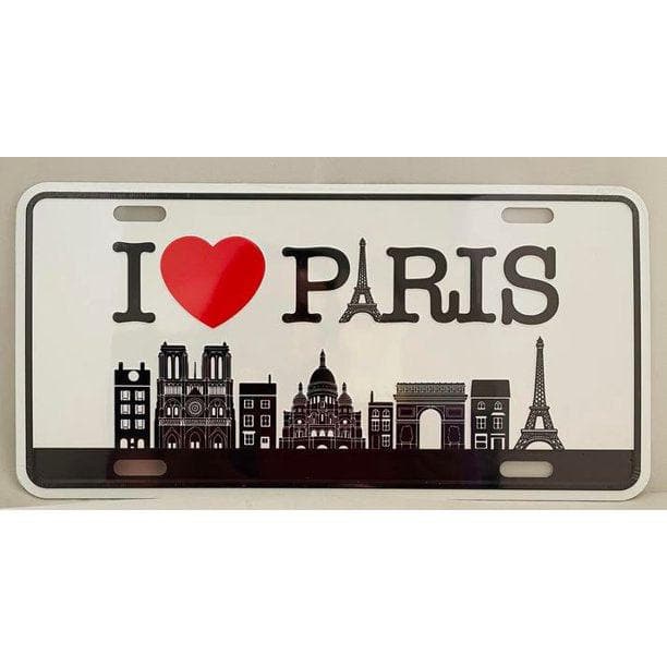 I heart Paris Metal License Plate Wall Art