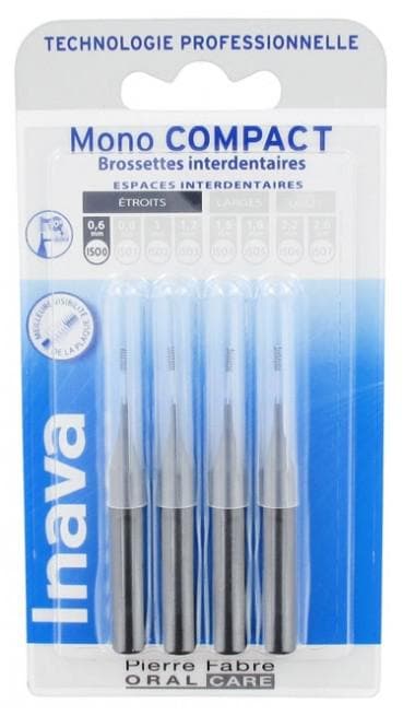 Inava Mono Compact 4 Interdental Brushes Size: ISO0 0,6mm