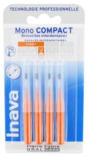 Inava Mono Compact 4 Interdental Brushes Size: ISO3 1,2mm