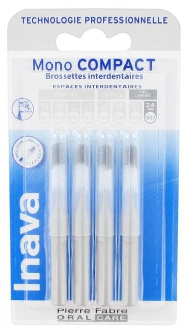 Inava Mono Compact 4 Interdental Brushes Size: ISO7 2,6mm
