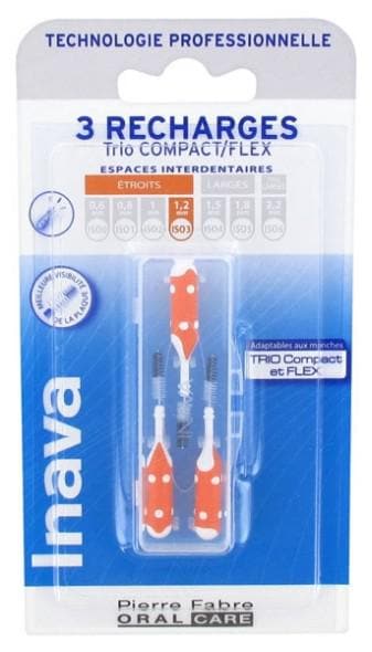 Inava Trio Brushes 3 Refills for Trio Compact/Flex Size: ISO3 1,2mm