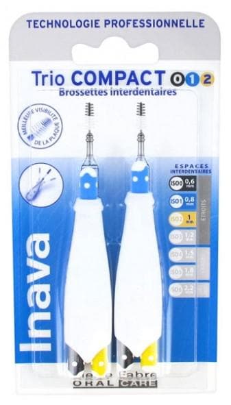 Inava Trio Compact 6 Interdental Brushes Size: ISO0/1/2 0,6 to 1mm