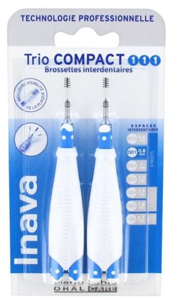 Inava Trio Compact 6 Interdental Brushes Size: ISO1 0,8mm