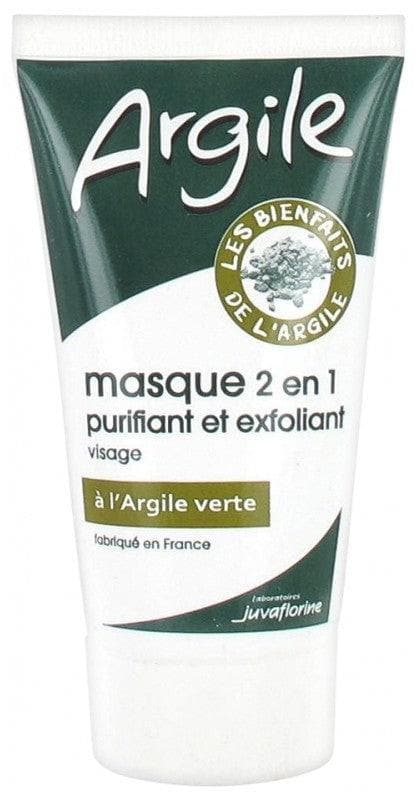 Juvaflorine Argile 2 in 1 Mask Purifying and Exfoliating with Green Clay 70g