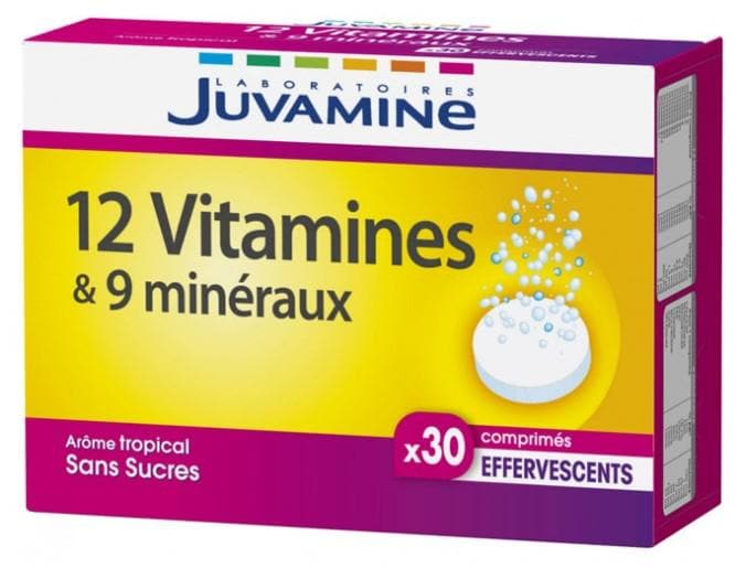 Juvamine 12 Vitamins & 9 Minerals 30 Effervescent Tablets
