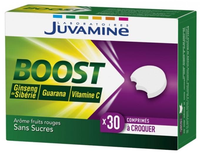 Juvamine Boost Ginseng Guarana Vitamin C 30 Tablets to Crunch