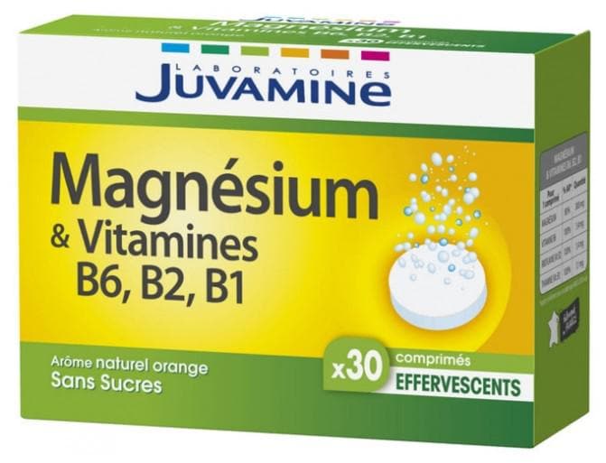 Juvamine Magnesium & Vitamins B6 B2 B1 30 Efferverscent Tablets