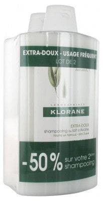 Klorane - Extra-Gentle Shampoo with Oat Milk 2 x 400ml