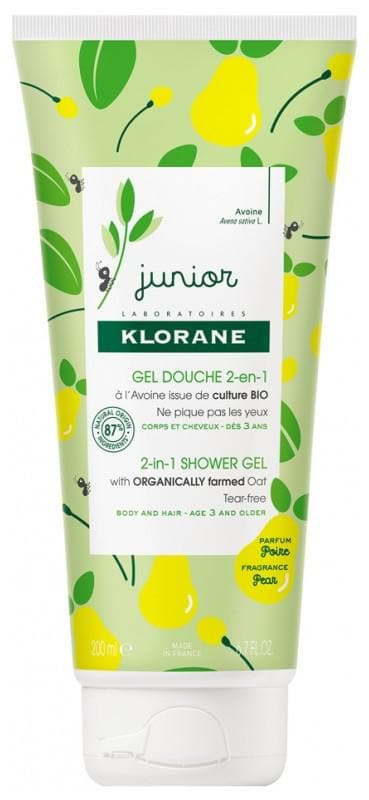 Klorane Junior 2in1 Shower Gel Body and Hair 200 ml Fragrance: Pear