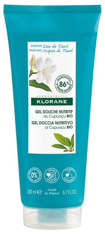 Klorane Nourishing Shower Gel with Organic Cupuaçu Butter Tiare Water 200ml