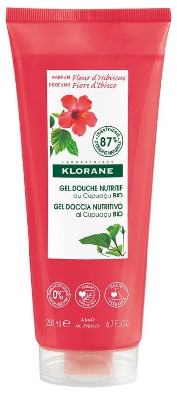 Klorane Nourishing Shower Gel with Organic Cupuaçu with Hibiscus Flower 200ml