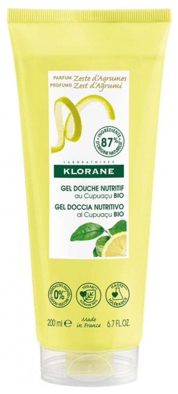 Klorane Nutrition Shower Gel with Organic Cupuaçu Butter Citrus Zest 200ml