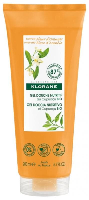 Klorane Nutrition Shower Gel with Organic Cupuaçu Orange Blossom 200ml
