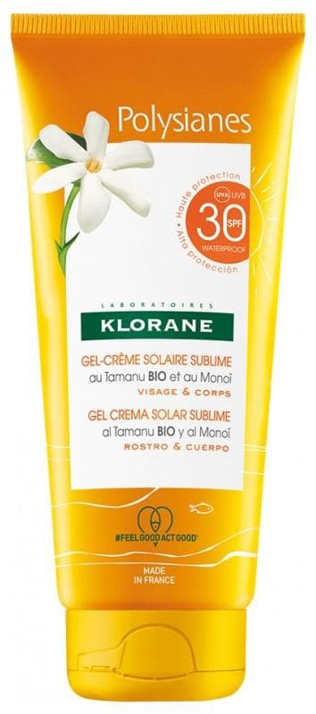 Klorane Polysianes Sublime Sun Gel-Cream with Organic Tamanu and Monoï SPF30 200ml