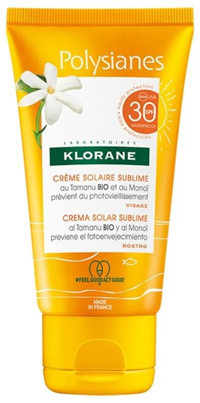 Klorane Polysianes Sublime Sunscreen with Organic Tamanu and Monoi SPF30 50ml