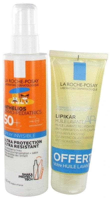 La Roche-Posay Anthelios Dermo-Pediatrics Invisible Spray SPF50+ Fragrance-Free 200ml + Lipikar Cleansing Oil AP+ 100ml Free