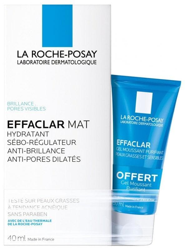 La Roche-Posay Effaclar Mat Seboregulating Moisturiser 40ml + Effaclar Purifying Foaming Gel 50ml Free