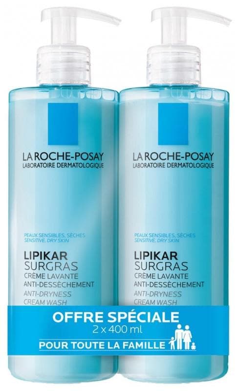 La Roche-Posay Lipikar Surgras Anti-Dryness Cleansing Cream 2 x 400ml